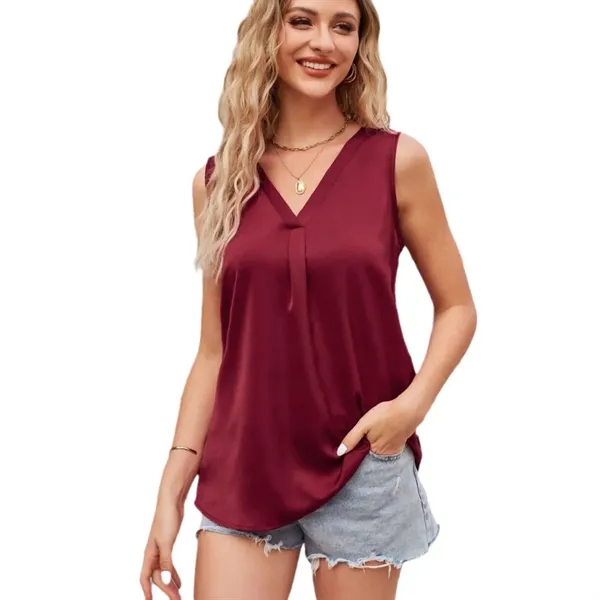 Women's Summer Sleeveless Tunic Casual T-Shirt - Women's Summer Sleeveless Tunic Casual T-Shirt - Image 5 of 6