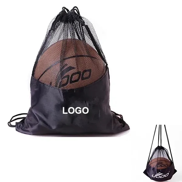 Mesh Sports Pack, Ball Drawstring Backpacks - Mesh Sports Pack, Ball Drawstring Backpacks - Image 3 of 4