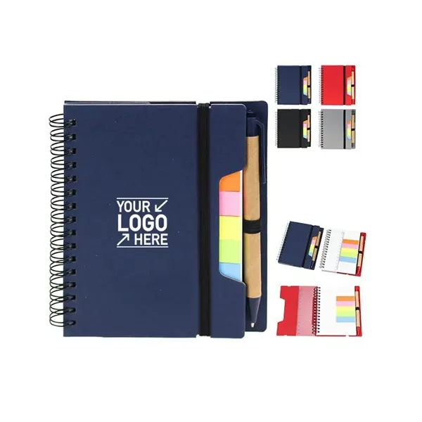 Custom Logo Notepad with Pen & Sticky Notes - Custom Logo Notepad with Pen & Sticky Notes - Image 0 of 5