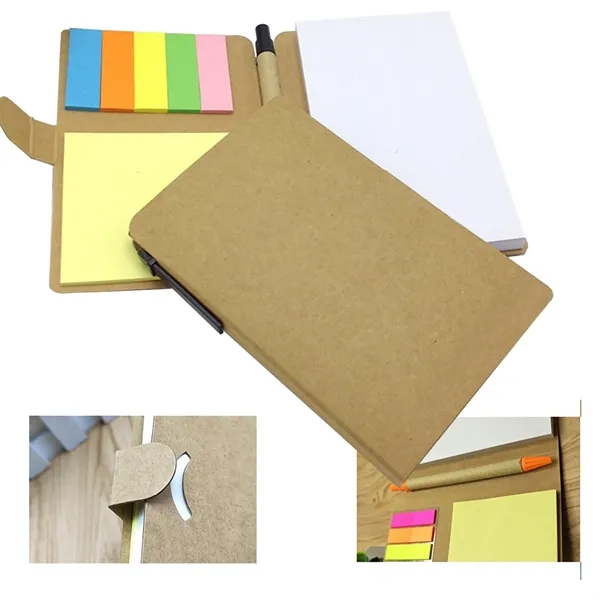 Sticky Note Pad with Pen for Easy Writing and Organization - Sticky Note Pad with Pen for Easy Writing and Organization - Image 1 of 7