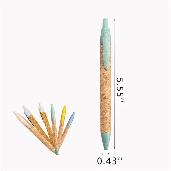 Biodegradable Eco-Friendly Wheat Straw Cork Press Pen - Biodegradable Eco-Friendly Wheat Straw Cork Press Pen - Image 1 of 1