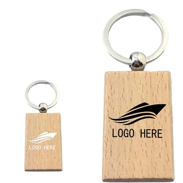 Custom  Wooden Rectangle Keychain Key Tags - Custom  Wooden Rectangle Keychain Key Tags - Image 0 of 1