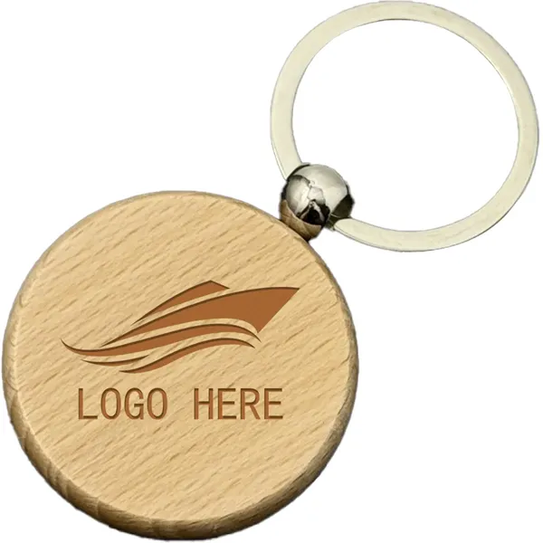 Customized Wooden Circular Keychain Key Tag - Customized Wooden Circular Keychain Key Tag - Image 0 of 1