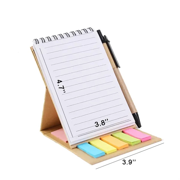 Kraft Spiral Notebook Kit Notepad & Pen Set with Sticky Note - Kraft Spiral Notebook Kit Notepad & Pen Set with Sticky Note - Image 1 of 2
