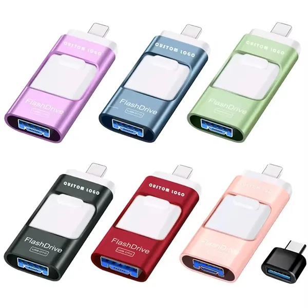 64GB 3 In 1 OTG USB Flash Drive For Phone Android Computer - 64GB 3 In 1 OTG USB Flash Drive For Phone Android Computer - Image 0 of 14