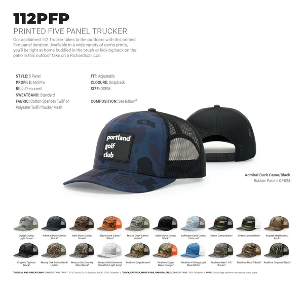 Richardson 112PFP Snapback Trucker Hat w/Leatherette Patches - Richardson 112PFP Snapback Trucker Hat w/Leatherette Patches - Image 2 of 36