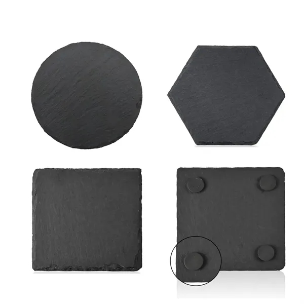 50 MOQ Square Natural Slate Coaster - 50 MOQ Square Natural Slate Coaster - Image 2 of 2