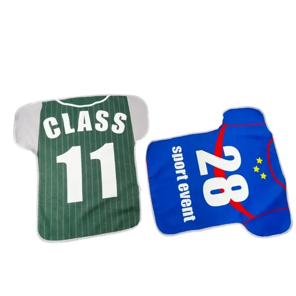 Jersey shape Microfiber Towel With Logo - Jersey shape Microfiber Towel With Logo - Image 1 of 4