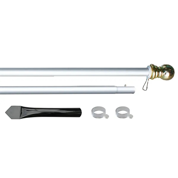 8' Silver Aluminum Display Pole - 8' Silver Aluminum Display Pole - Image 0 of 3