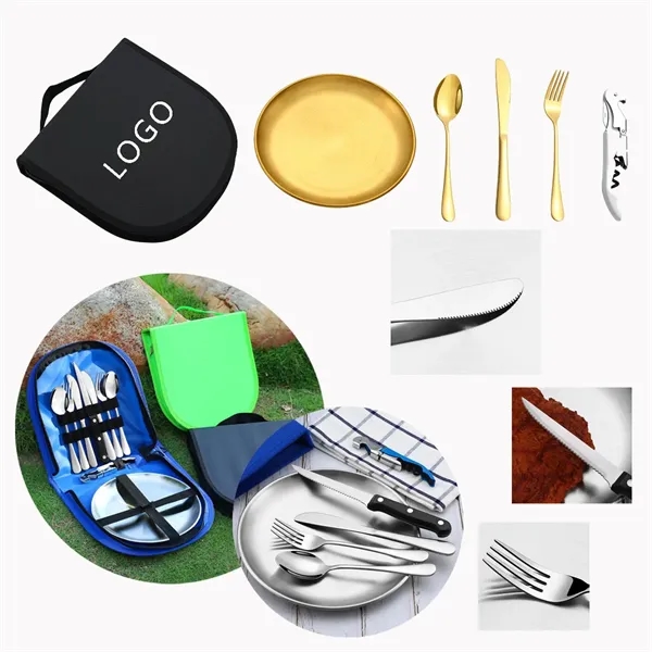 Stainless Steel Portable Cutlery Set For Outdoor Picnic - Stainless Steel Portable Cutlery Set For Outdoor Picnic - Image 0 of 1