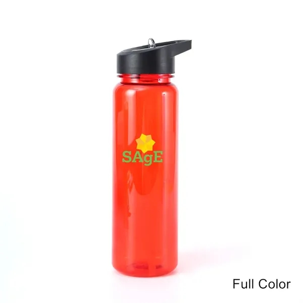 24oz Plastic Water Bottle With Flip Top Cap And Straw - 24oz Plastic Water Bottle With Flip Top Cap And Straw - Image 2 of 16