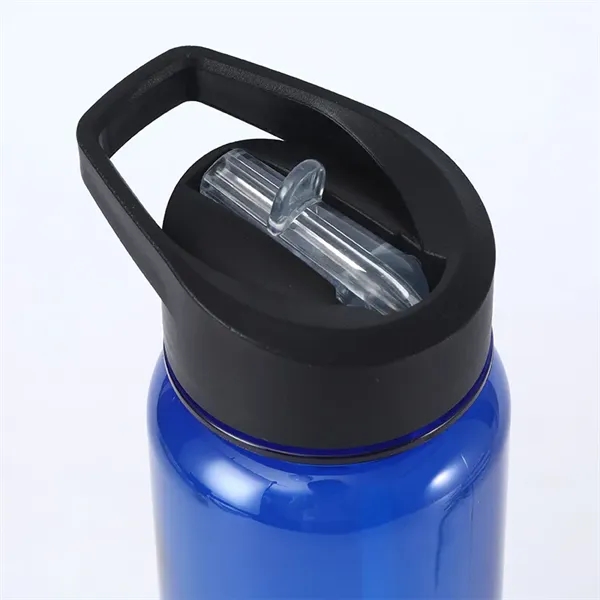 24oz Plastic Water Bottle With Flip Top Cap And Straw - 24oz Plastic Water Bottle With Flip Top Cap And Straw - Image 14 of 16