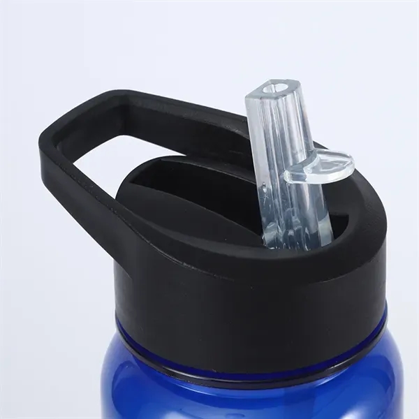 24oz Plastic Water Bottle With Flip Top Cap And Straw - 24oz Plastic Water Bottle With Flip Top Cap And Straw - Image 15 of 16