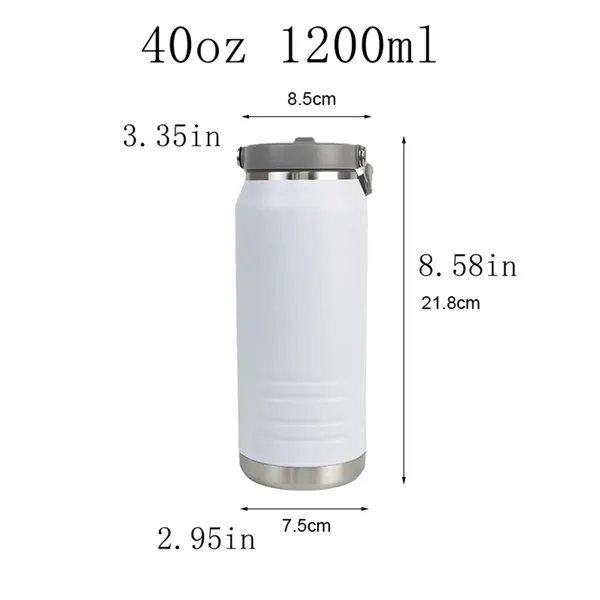 40oz Vacuum Insulated Water Bottle Cup with Lids Straw - 40oz Vacuum Insulated Water Bottle Cup with Lids Straw - Image 1 of 5