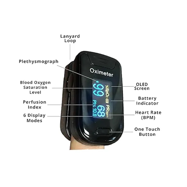 Fingertip Pulse Oximeter Blood Oxygen Monitor OLED Display - Fingertip Pulse Oximeter Blood Oxygen Monitor OLED Display - Image 2 of 4