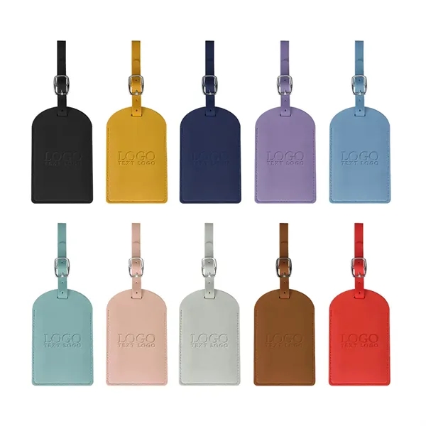 Vegan Leather Luggage Tags With Logo - Vegan Leather Luggage Tags With Logo - Image 2 of 27