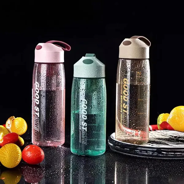 550mL Portable Clear Plastic Cool Design Bottle with Rubber - 550mL Portable Clear Plastic Cool Design Bottle with Rubber - Image 2 of 5