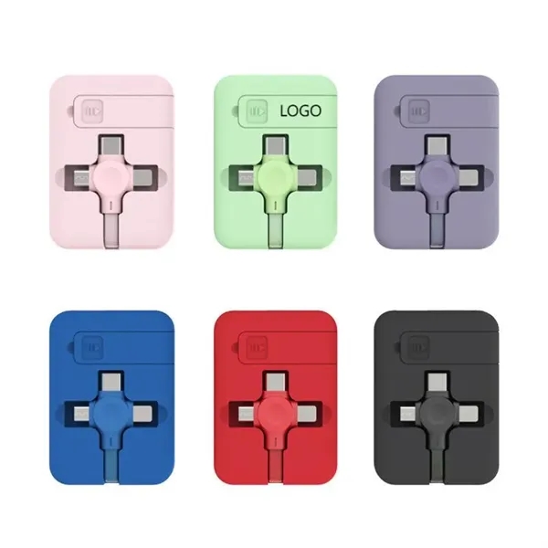 4 In 1 Multiple Retractable Charging Cable With Phone Stand - 4 In 1 Multiple Retractable Charging Cable With Phone Stand - Image 2 of 5