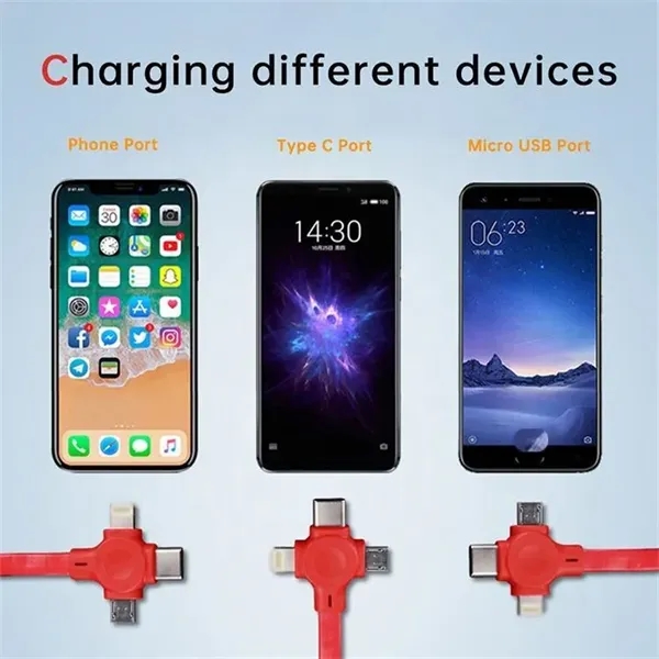 4 In 1 Multiple Retractable Charging Cable With Phone Stand - 4 In 1 Multiple Retractable Charging Cable With Phone Stand - Image 3 of 5