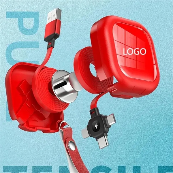 Mini Square Multi Charging Cable With Mobile Phone Holder - Mini Square Multi Charging Cable With Mobile Phone Holder - Image 1 of 5