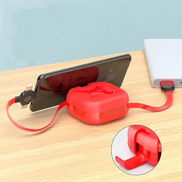 Mini Square Multi Charging Cable With Mobile Phone Holder - Mini Square Multi Charging Cable With Mobile Phone Holder - Image 2 of 5