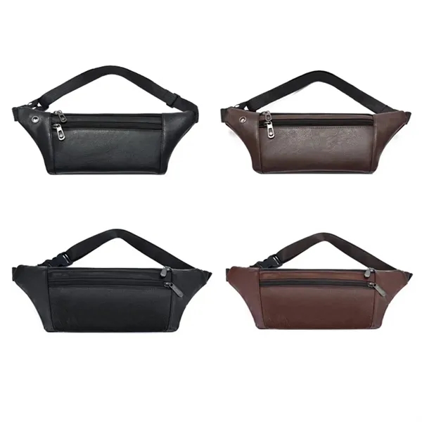 PU Leather Waist Bag Travel Cross body Waist Fanny Bum Pouch - PU Leather Waist Bag Travel Cross body Waist Fanny Bum Pouch - Image 2 of 5