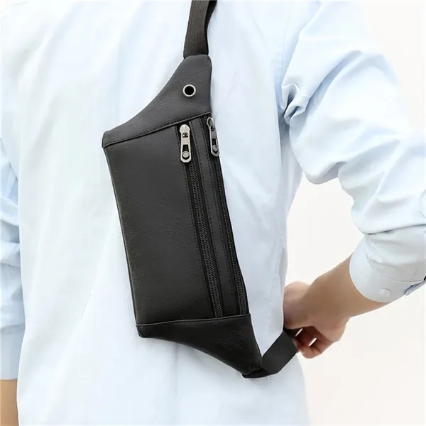 PU Leather Waist Bag Travel Cross body Waist Fanny Bum Pouch - PU Leather Waist Bag Travel Cross body Waist Fanny Bum Pouch - Image 3 of 5