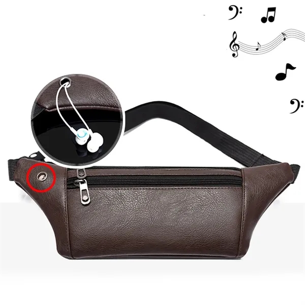 PU Leather Waist Bag Travel Cross body Waist Fanny Bum Pouch - PU Leather Waist Bag Travel Cross body Waist Fanny Bum Pouch - Image 5 of 5