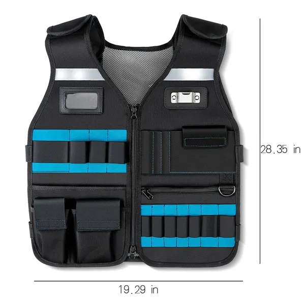 Multi-Pocket Tool Vest Reflective Hardware Safety Clothes - Multi-Pocket Tool Vest Reflective Hardware Safety Clothes - Image 1 of 2