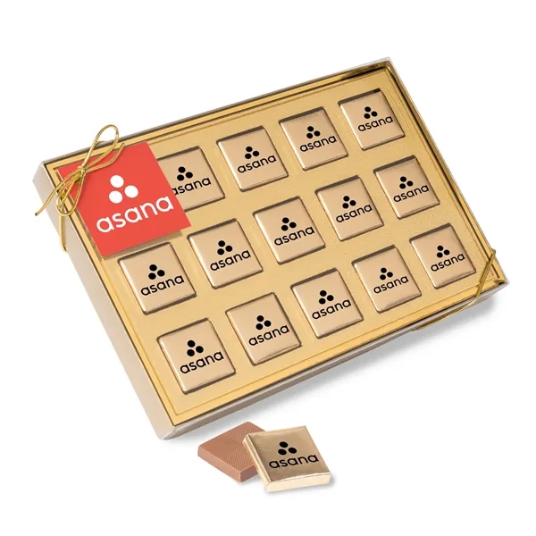 Custom Fifteen Piece Chocolate Foiled Square Box