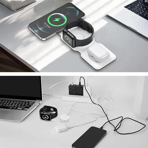 3 In 1 Foldable Wireless Charger - 3 In 1 Foldable Wireless Charger - Image 2 of 5