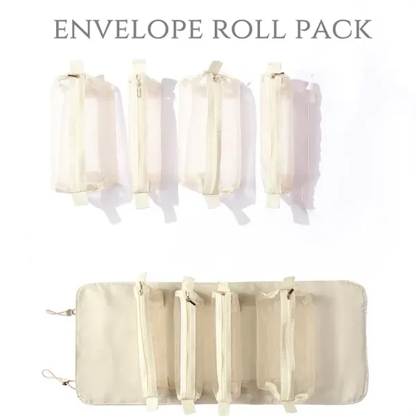 Envelope 4-in-1 Roll Cosmetic Travel Pack Clutch - Envelope 4-in-1 Roll Cosmetic Travel Pack Clutch - Image 0 of 4