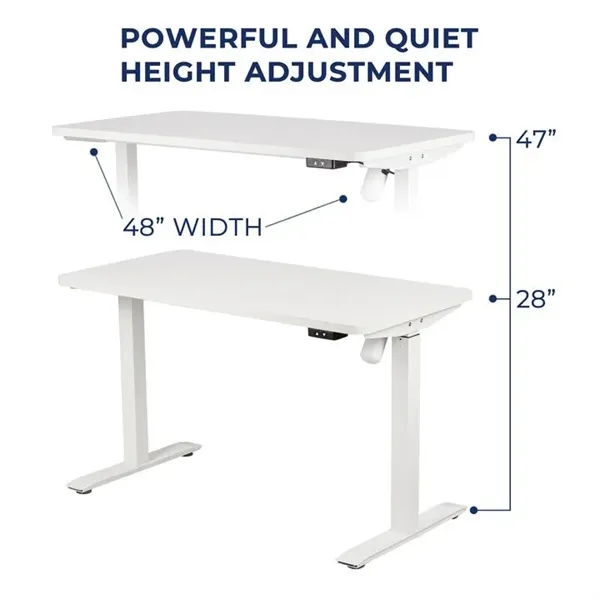 Height Adjustable Standing Desk - White - Height Adjustable Standing Desk - White - Image 4 of 7