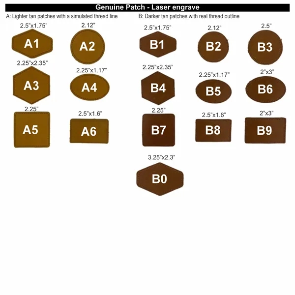 Genuine Leather Patch with Stitched Border - Genuine Leather Patch with Stitched Border - Image 0 of 1