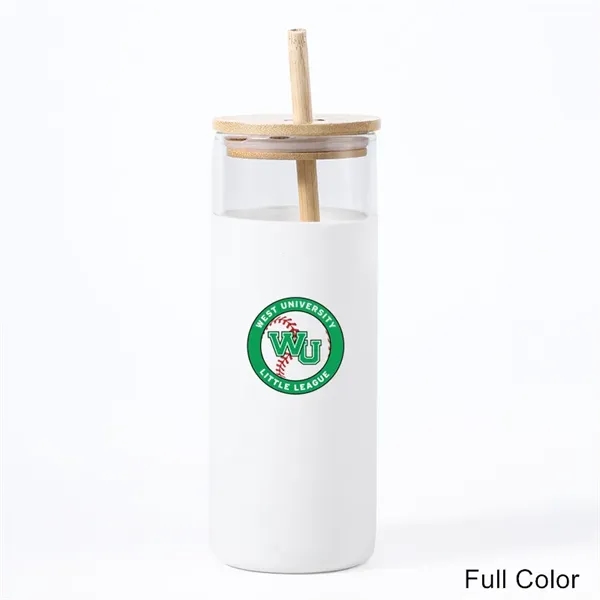 17 oz 20 oz Glass Drinking Cup with Wooden Lid and Straw - 17 oz 20 oz Glass Drinking Cup with Wooden Lid and Straw - Image 1 of 30