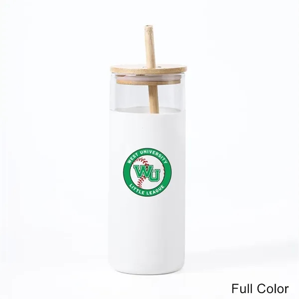 17 oz 20 oz Glass Drinking Cup with Wooden Lid and Straw - 17 oz 20 oz Glass Drinking Cup with Wooden Lid and Straw - Image 2 of 30