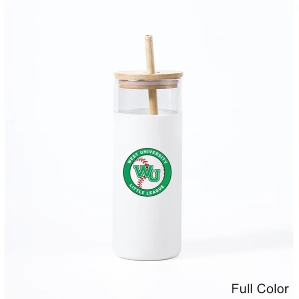 17 oz 20 oz Glass Drinking Cup with Wooden Lid and Straw - 17 oz 20 oz Glass Drinking Cup with Wooden Lid and Straw - Image 3 of 30