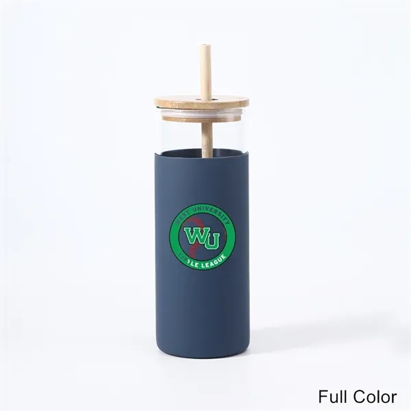 17 oz 20 oz Glass Drinking Cup with Wooden Lid and Straw - 17 oz 20 oz Glass Drinking Cup with Wooden Lid and Straw - Image 6 of 30