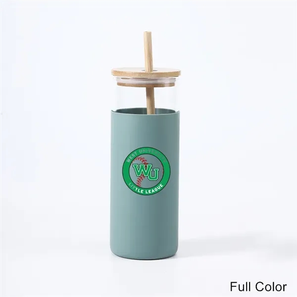 17 oz 20 oz Glass Drinking Cup with Wooden Lid and Straw - 17 oz 20 oz Glass Drinking Cup with Wooden Lid and Straw - Image 9 of 30
