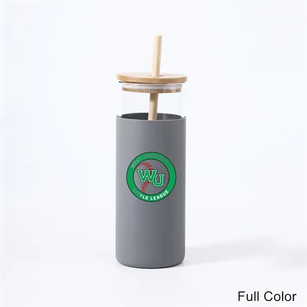 17 oz 20 oz Glass Drinking Cup with Wooden Lid and Straw - 17 oz 20 oz Glass Drinking Cup with Wooden Lid and Straw - Image 12 of 30