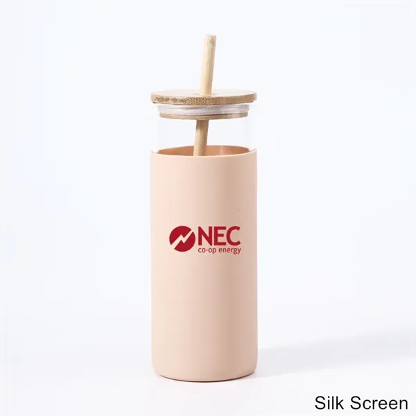 17 oz 20 oz Glass Drinking Cup with Wooden Lid and Straw - 17 oz 20 oz Glass Drinking Cup with Wooden Lid and Straw - Image 17 of 30