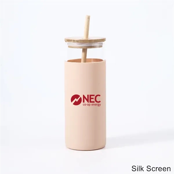 17 oz 20 oz Glass Drinking Cup with Wooden Lid and Straw - 17 oz 20 oz Glass Drinking Cup with Wooden Lid and Straw - Image 18 of 30