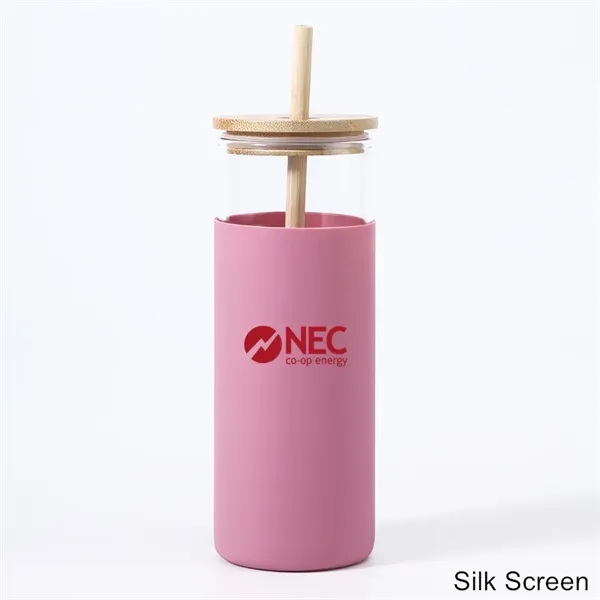 17 oz 20 oz Glass Drinking Cup with Wooden Lid and Straw - 17 oz 20 oz Glass Drinking Cup with Wooden Lid and Straw - Image 19 of 30