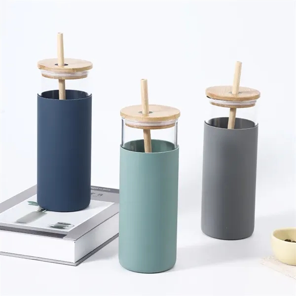 17 oz 20 oz Glass Drinking Cup with Wooden Lid and Straw - 17 oz 20 oz Glass Drinking Cup with Wooden Lid and Straw - Image 23 of 30