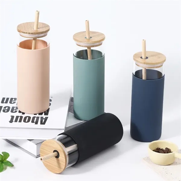 17 oz 20 oz Glass Drinking Cup with Wooden Lid and Straw - 17 oz 20 oz Glass Drinking Cup with Wooden Lid and Straw - Image 26 of 30
