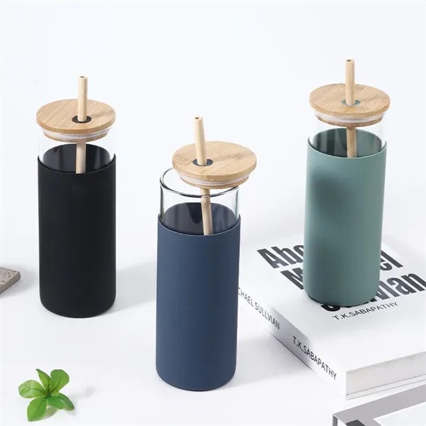 17 oz 20 oz Glass Drinking Cup with Wooden Lid and Straw - 17 oz 20 oz Glass Drinking Cup with Wooden Lid and Straw - Image 27 of 30