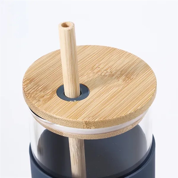 17 oz 20 oz Glass Drinking Cup with Wooden Lid and Straw - 17 oz 20 oz Glass Drinking Cup with Wooden Lid and Straw - Image 29 of 30