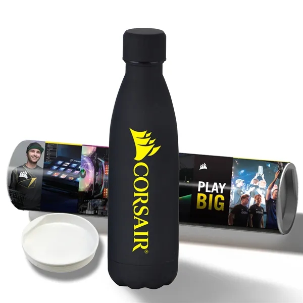 17 oz Rubberized Stainless Steel Bottle with Shipping Tube