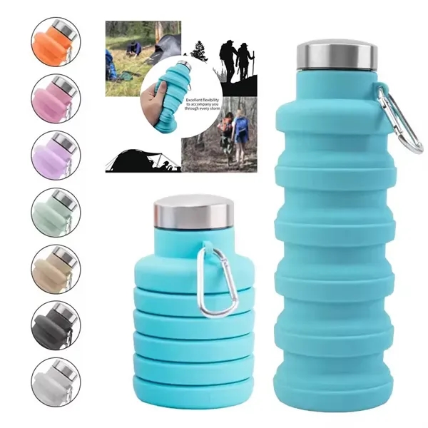 19 oz Collapsible Silicone Water Bottle - 19 oz Collapsible Silicone Water Bottle - Image 0 of 1