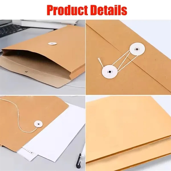 Custom Logo Kraft Paper File Bag Document Holder - Custom Logo Kraft Paper File Bag Document Holder - Image 7 of 9